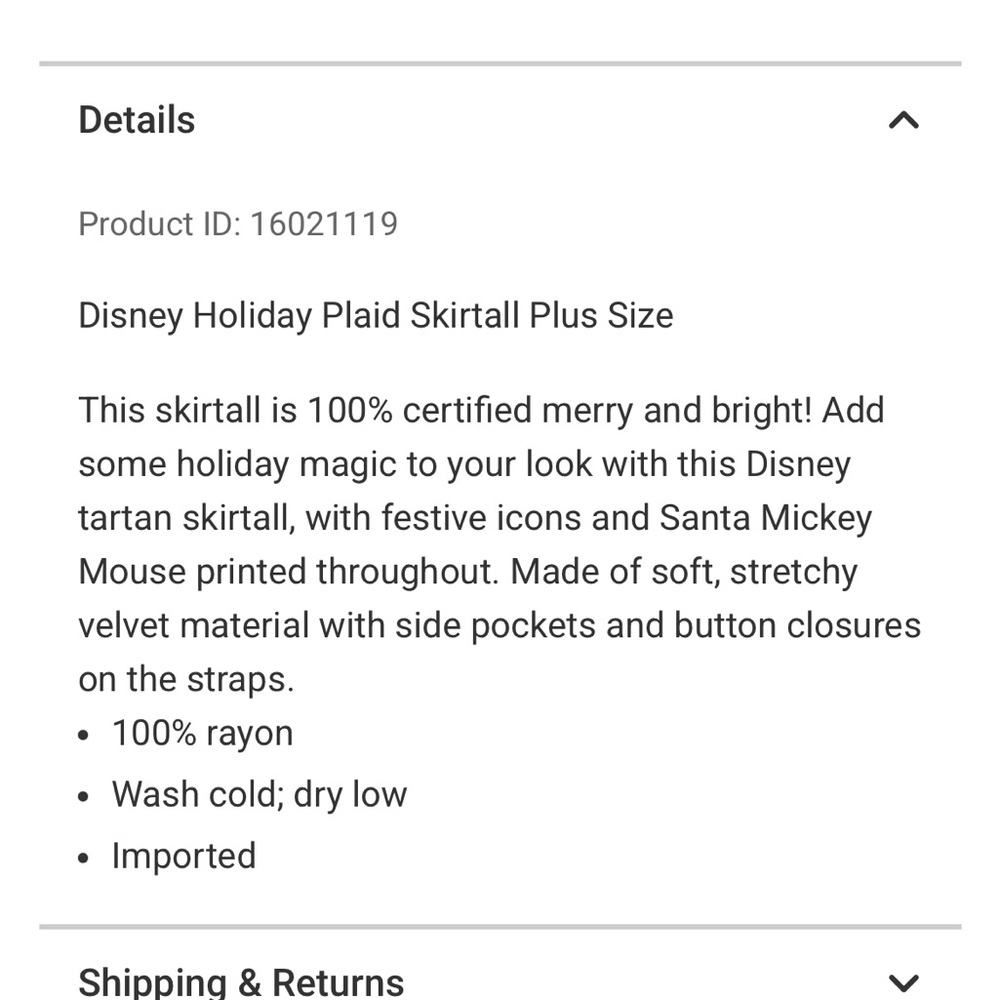 Her Universe Disney Holiday Plaid Skirtall - Picture 10 of 10